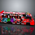Vibrant Red Bus Featuring Colorful Graffiti Art And DUB Logo Designs
