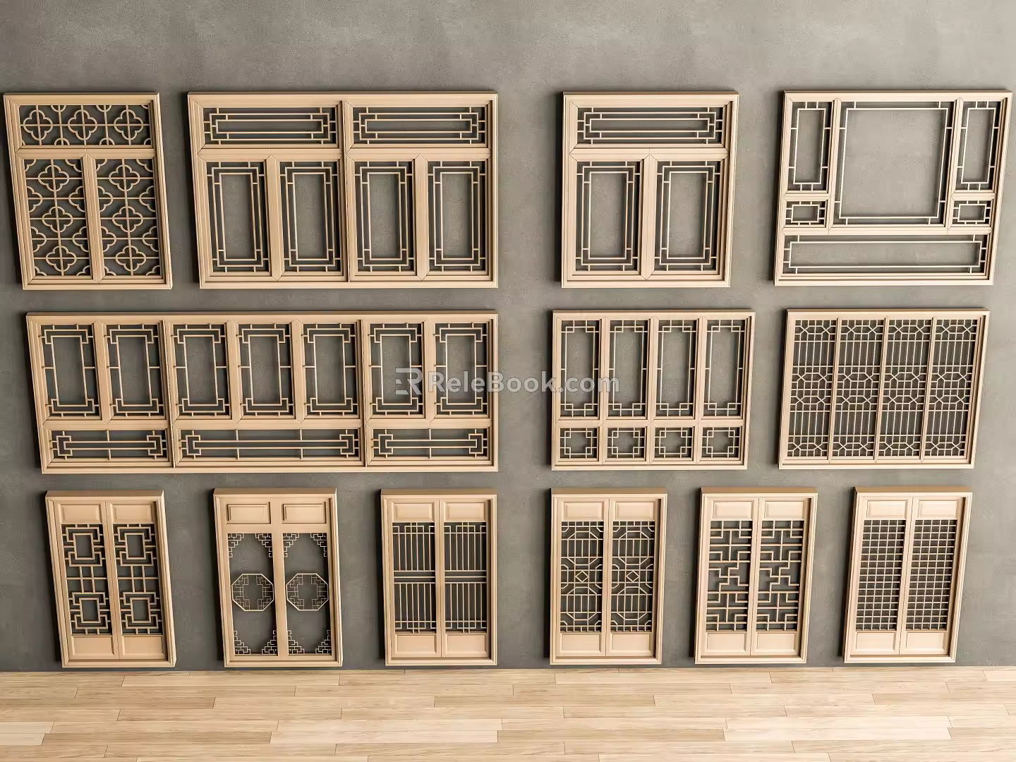 Modern New Chinese-style Window Combination Window Glass Window Floor-to-ceiling Window Balcony Window Bay Window Bedroom Window Sash Window Sash Window Door and Window 3d model