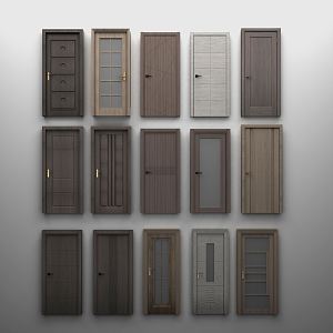 Modern swing door wooden door 3d model