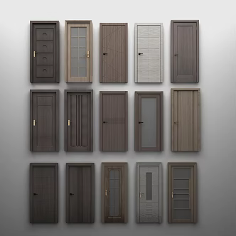 Modern swing door wooden door 3d model