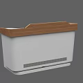 Modern Functional Desk With Wooden Top And White Body Ventilation Detail