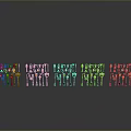 Multiple Colorful Shelf Structures With Small Lights Neatly Arranged On Gray Background With Floor Reflections