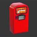 Red Commercial Vending Machine With Digital Display And Assorted Beverage Drinks 3d model