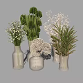 Elegant Modern Glass Vase Arrangement With Dried White Flowers And Neutral Background