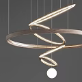 Modern Spiral Metal Chandelier With Circular Frame For Stylish Living Room