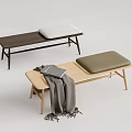 modern sofa stool bed end stool 3d model