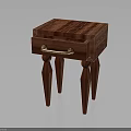 Classic Wooden Side Table With Square Tabletop Drawer And Tapered Legs Design