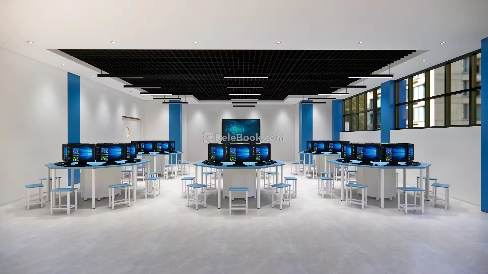 Modern Classroom Computer Room Computer Classroom 3d model