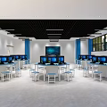 Modern Classroom Computer Room Computer Classroom 3d model