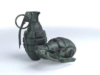 Two Camouflage Grenades Military Style Weapon With Tactical Design Features 3d model