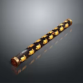 Traditional Decorative Black Cylinder With Intricate Gold Patterns And Elegant Carved Ends