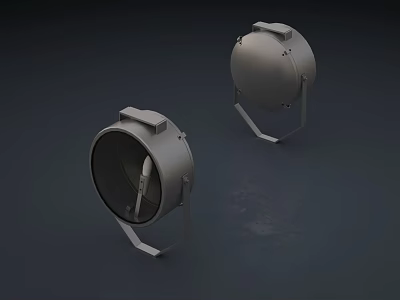 Round Industrial Equipment With Metal Housing And Mounting Brackets Design 3d model