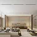 Spacious Luxury Sales Office Lobby With High Ceiling Round Skylight And Exquisite Marble Interior Design