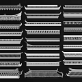 Traditional Chinese Architectural Roof Components With Various Eaves Decorations And Structural Parts