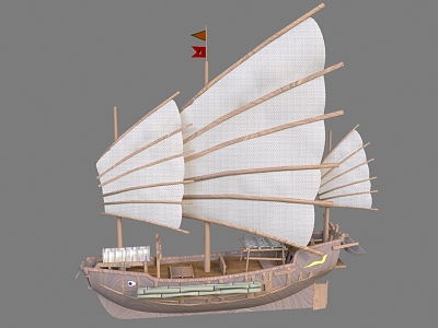 ancient fishing boat transport ship sailing ship ancient chinese ship 3d model