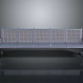 Durable Metal Bench With Mesh Seat Backrest And Armrests For Public Spaces