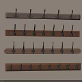 Wooden Wall Mounted Hook Racks With Multiple Metal Hooks For Home Use