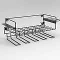 Metal Wall Mounted Storage Rack With Hooks And Grid Design For Kitchen Storage 3d model