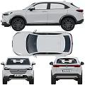 White Honda SUV Exterior Design With Modern Headlights And Rear Taillights