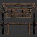 Classic Vintage Wooden Cart With Woven Frame And Spoked Wheels Structure Design