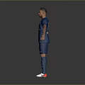 Football Player Character In PSG Blue Jersey With Tattoos And Sports Equipment