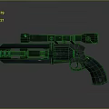 Futuristic Black Pistol Weapon With Scope And Blue Mechanical Design Accents