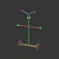 Portable Metal Stand With Wheels Three Horizontal Bars And Top Hooks