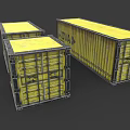 Three Yellow NOVA Containers for Household Items Storage with Metal Structure