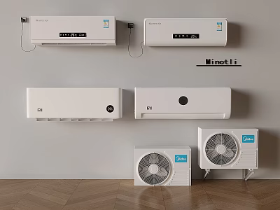 Efficient Wall Mounted Air Conditioners And Portable Fans With Modern Design For Home Cooling 3d model