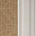 Stylish Double Doors Design With Wooden Woven Black And White Panel Textures
