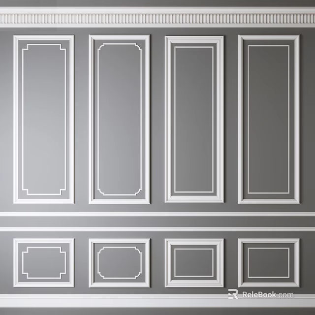 Gypsum Molding Decorative Wall Design With Various Styles And Elegant Patterns 3d model 