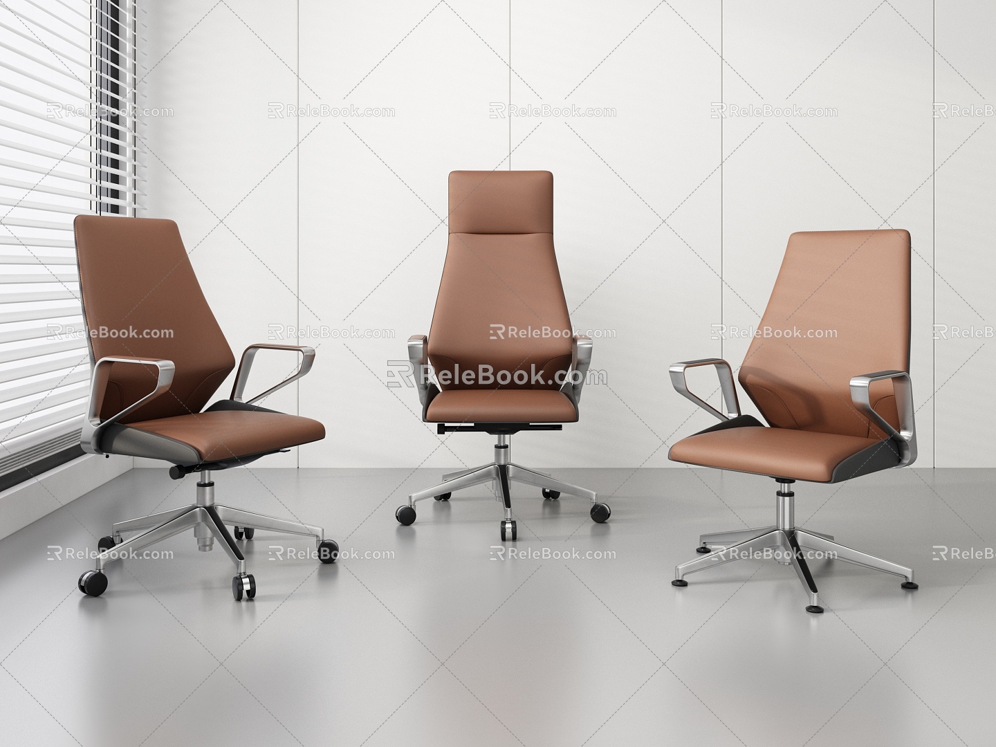 Modern Style Office Chair Executive Chair Conference Chair Leather Work Chair 3d model