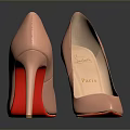 Peach Pink Pointed Toe High Heels With Stiletto Heel And Red Sole
