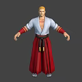 Blonde Haired 3D Character Model With White Top Red Skirt And Black Belt