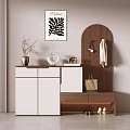 Modern Two Tone Entryway Shoe Cabinet With Wooden Pegboard Hanging Rack And Practical Storage Bench