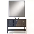 Elegant Bathroom Vanity With Large Mirror Double Sink And Marble Countertop