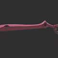 Modern Red Knife Featuring Unique Curved Handle And Sharp Blade