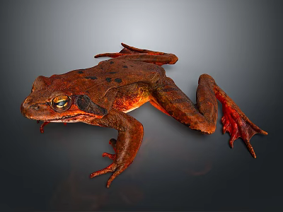 Brown Spotted Frog With Detailed Skin And Prominent Eyes On Dark Background 3d model