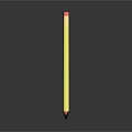 Yellow Wooden Pencil With Sharpened Tip And Pink Eraser Stationery Item