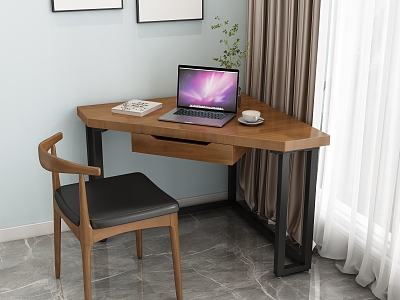 Nordic Corner Desk Home Office Desk and Chair Computer Desk model