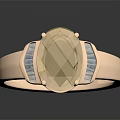 Elegant Pear Cut Yellow Gemstone Ring With Rose Gold Setting And Blue Accents