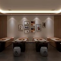 Chinese Style Beauty Hair Salon With Wooden Furniture Scalp Care And Reception Area