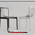 Two Stylish Modern Transparent Dining Chairs Black And White Design