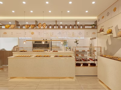 Bright Dessert Shop Interior Featuring Glass Display Cases And Assorted Sweet Delights 3d model