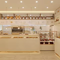 Bright Dessert Shop Interior Featuring Glass Display Cases And Assorted Sweet Delights