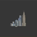 3D Urban City Model With Skyscrapers Detailed Layout And Streets Design