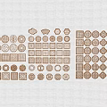 Chinese architectural component hardware window openwork window 3d model