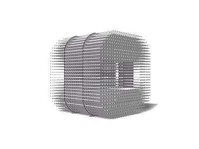 Modern Metal Art Sculpture With Hollow Cube Design And Geometric Structure 3d model