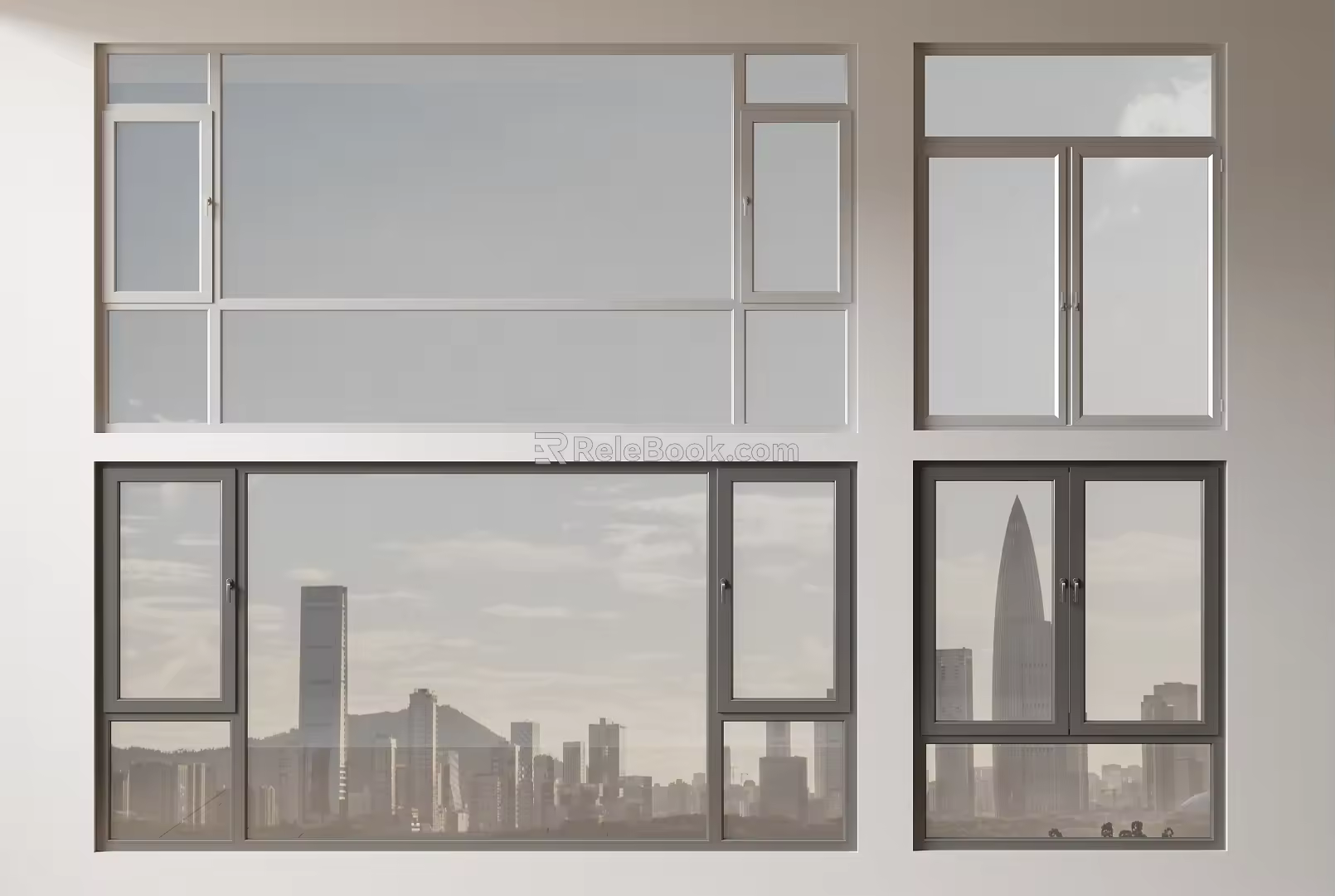 Modern windows combination windows glass windows floor-to-ceiling windows balcony windows bay windows bedroom windows sliding windows casement windows doors and windows 3d model