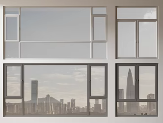 Modern windows combination windows glass windows floor-to-ceiling windows balcony windows bay windows bedroom windows sliding windows casement windows doors and windows 3d model